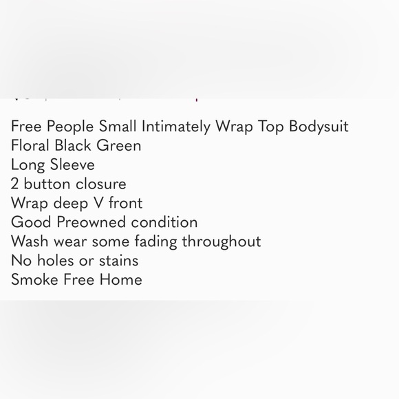 Free People Turnt Bodysuit Top V-neck Night Combo Floral Black Khaki Green L - Picture 16 of 16